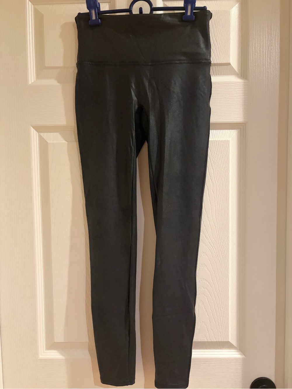 Spanx Black Faux Leather Leggings-Medium